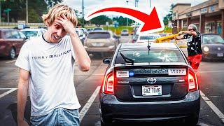 Crazy guy smashed our windshield!