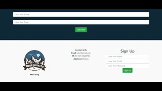 6 - Footer in Bootstrap | HTML Responsive Theme Development using Bootstrap, CSS and JQuery