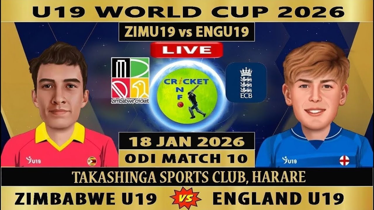 Zimbabwe U19 vs England U19 | ZIM U19 vs ENG U19 | 10th ODI of U19 World Cup 2026 | SCO vs ZIM Live