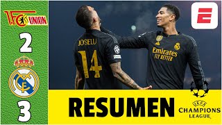 Thumbnail for REAL MADRID GANÓ 3-2 vs UNIÓN BERLÍN. PERFECTO en fase de grupos. JOSELU, DOBLETE | Champions League