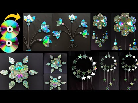 4 DIY Home decorations Ideas By Old CD | Weast CD Tutorial wall Hanging |CD Art And Craft | Artideas