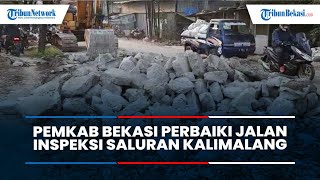 Jelang Mudik, Pemkab Bekasi Perbaiki Jalan Inspeksi Saluran Kalimalang