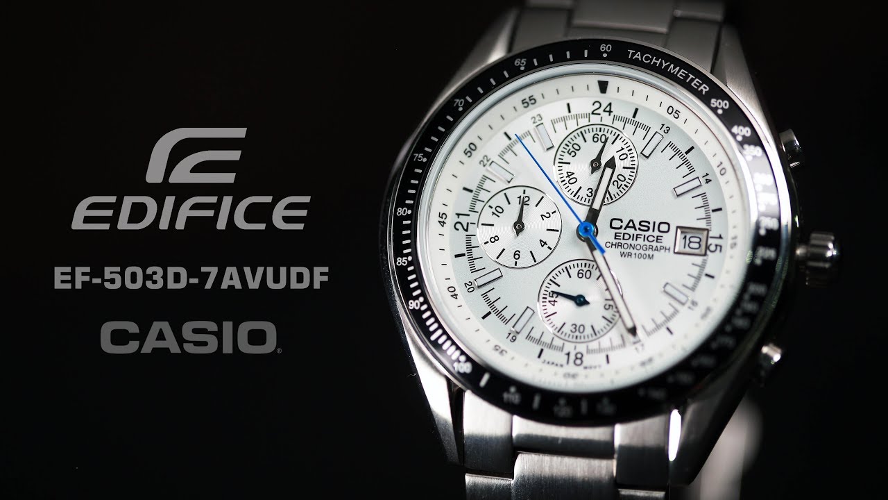 Tangan Casio Edifice EF-503D-7AVUDF White Dial Stainless Steel Strap -