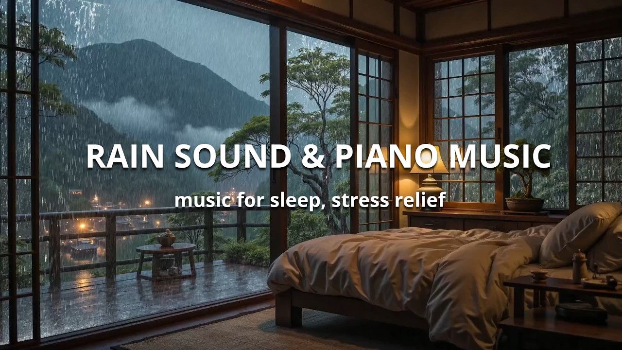 (No Ads) Rain and Gentle Piano for Better Sleep – Calm Ambient Music All Night