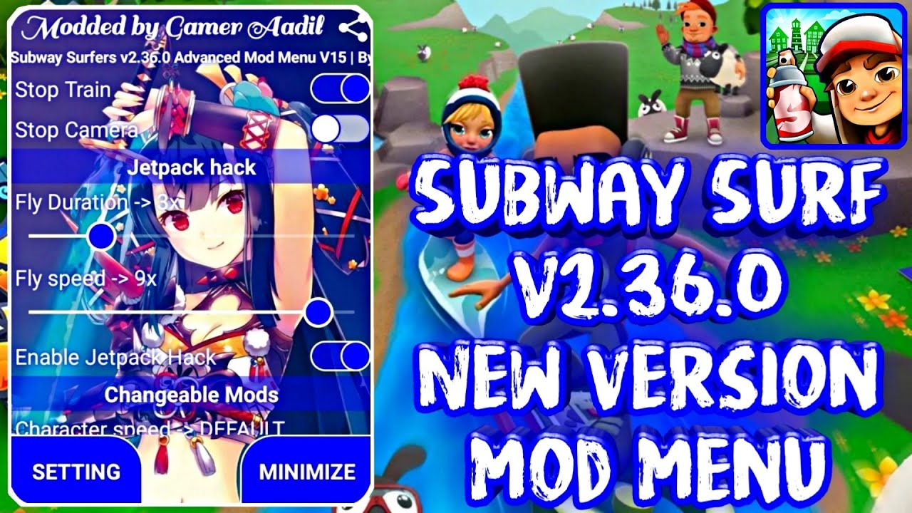 Subway Surf v3.15.0 Advanced Mod Menu APK  God Mod, Speed Hack, No Clip,  Score, Free Shopping etc. 