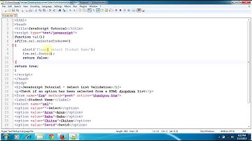 JavaScript Tutorial - Select List Validation, Check if any option selected