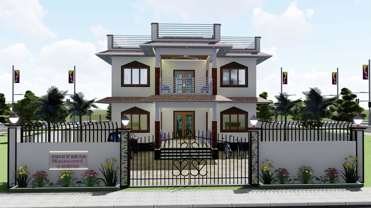 4 Bedrooms Simple Village House Plans