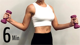 6 Minute Arm Workout | Lean & Sculpted Arms | Quick Home Workout