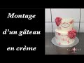 Montage dun wedding cake recouvert de crme