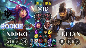 IG Rookie Neeko vs Lucian Mid - KR Patch 10.17