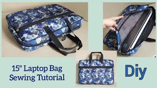 15' LAPTOP BAG SEWING TUTORIAL / FILE BAG DIY/ PAANO MANAHI NG BAG