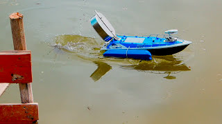 RC fishing bait boat test 