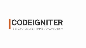 Easy Codeigniter Relationship | Join() Method