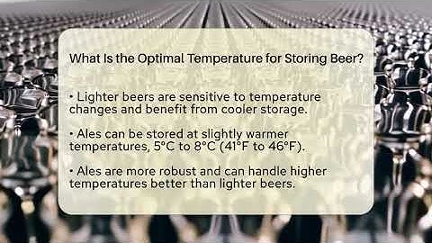 What Is the Optimal Temperature for Storing Beer? | The Pint Guy