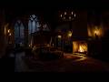 🌙 Rain Sounds for Sleep in Cozy Castle Bedroom 🏰 Fire Crackling ASMR (No Ads)