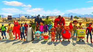 Franklin and Shinchan Playing Hide and Seek with Granny hulk Doraemon Spiderman in gta5 Tamil