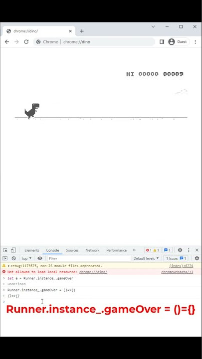 Google dino chrome game with bot activated cheats 