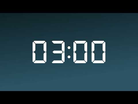 3 Minute Timer Countdown | 180 Second Dark Teal Screen with Alarm Sound