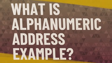 What is alphanumeric address example?