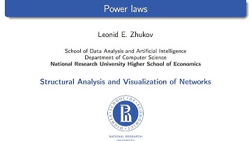 Network Analysis. Lecture 2. Power laws.