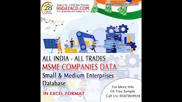 16,819 Companies MSME Members All India - All Trades Data Database in Excel Format