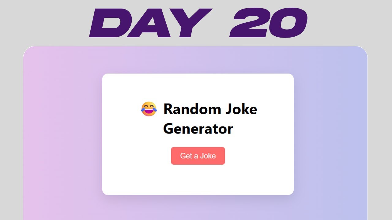 Random Joke Generator with API | JavaScript Project Day 20 - YouTube