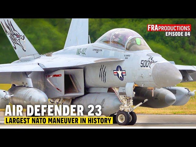 Air Defender 2023 HIGHLIGHTS: A400M, F-15, F-18E/G, Gripen, F-16, A-10, Tornado ... class=