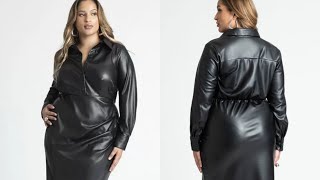 Кожаные платья для женщин Plus Size