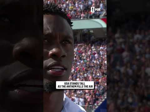 The national anthem plays at San Francisco Bay Area Stadium ahead of the Usmnt’s Round of 32 match