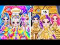 Huntrix Vs Zootopia 2:$10000 Rainbow House VS $1 Cardboard Hous🏠Rich vs Poor Battle!| DIY Paper Doll