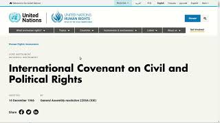 Legal & Law. International Covenant on Civil and Political Rights (ICCPR) 2200A