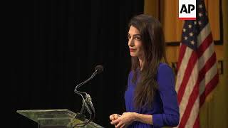 Human rights lawyer, Amal Clooney, tells grads to be courageous