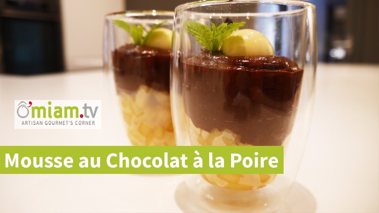 Mousse au Chocolat & Poire caramélisée - Dessert LÉGER & GOURMAND