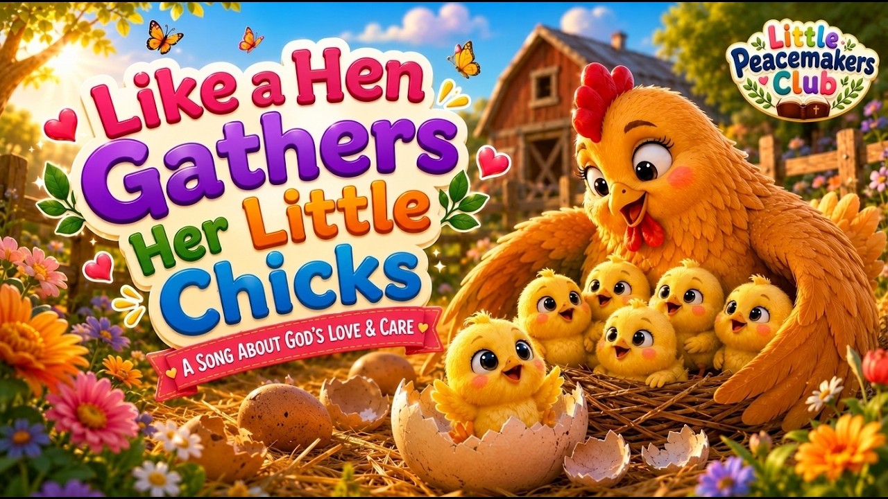 Like a Hen Gathers Her Little Chicks 🐥 | Kids Christian Worship Song | Little Peacemakers Club🕊️