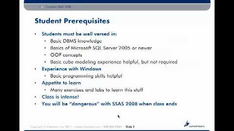 Intertech - Complete SSAS 2008 Training - Introduction