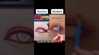 TEACHER VS STUDENT drawing  challenge  #drawing #art #6 #shorts