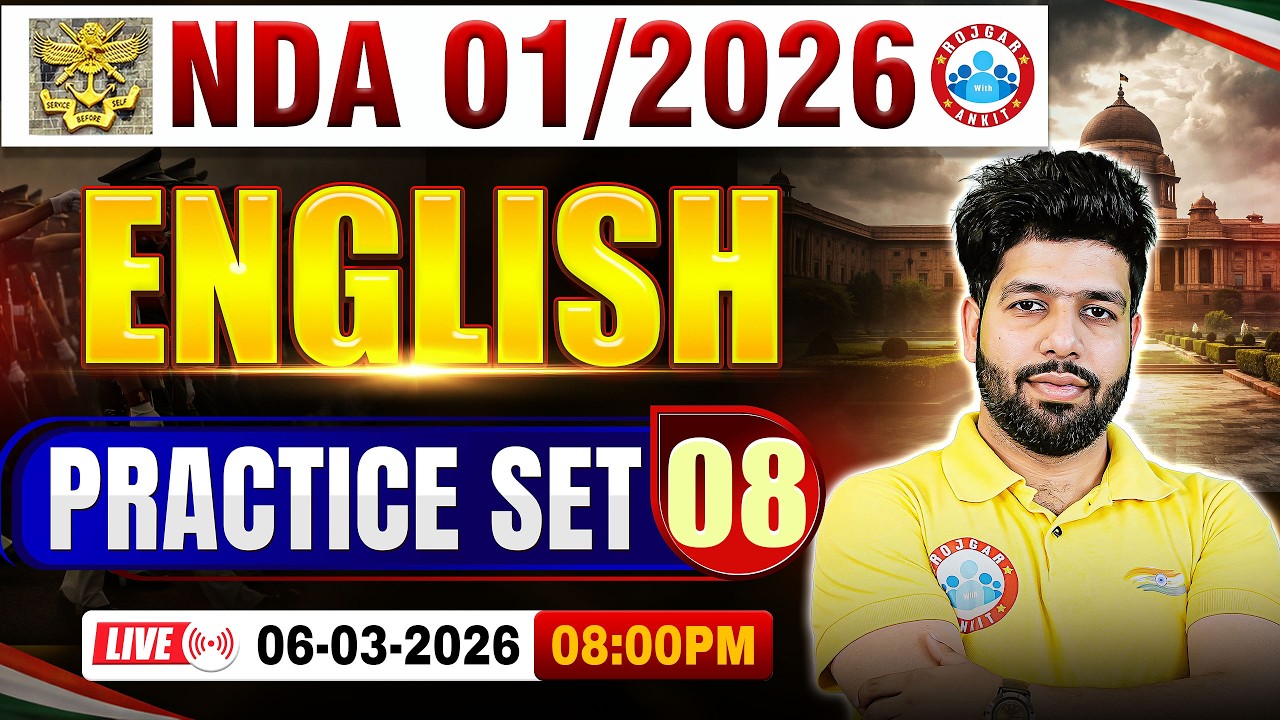 NDA English Classes 2026 | NDA English Practice Set- 08 | English For UPSC NDA 1 2026 By Anuj Sir