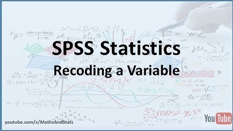 SPSS: How to Recode a Variable within SPSS