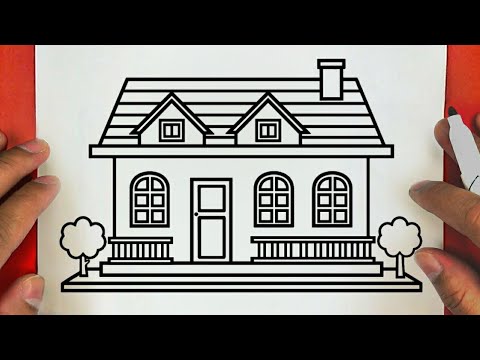 كيفية رسم وتلوين منزل جميل وسهل خطوة بخطوة / تعليم الرسم || How to draw a  beautiful and easy house - YouTube