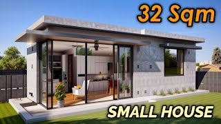 (4x8 Meters) low cost small house design with floor plan