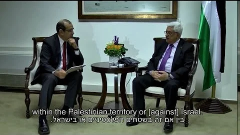 Filmed interview with President Mahmoud Abbas, the...