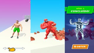 VARIOS HERÓIS SUPER MUSCULOSOS TENTAM QUEBRAR PAREDES DE AÇO | LUTA DE BRAÇO | JOGO DE CELULAR screenshot 1