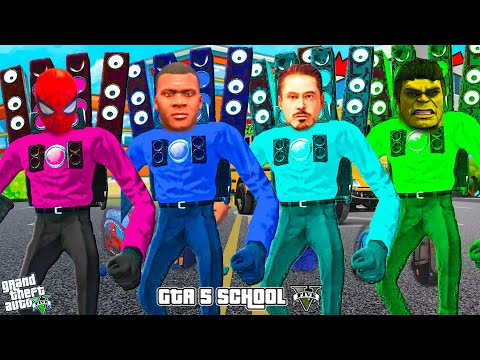 FRANKLIN STOLEN 4 ELEMENTAL BLUE TITAN TV MAN POWERS TO JOIN TITAN SPEAKERMAN SCHOOL IN GTA 5 !