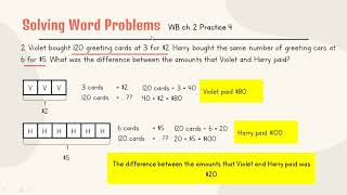 Solving Word Problems - Operations in Whole Numbers