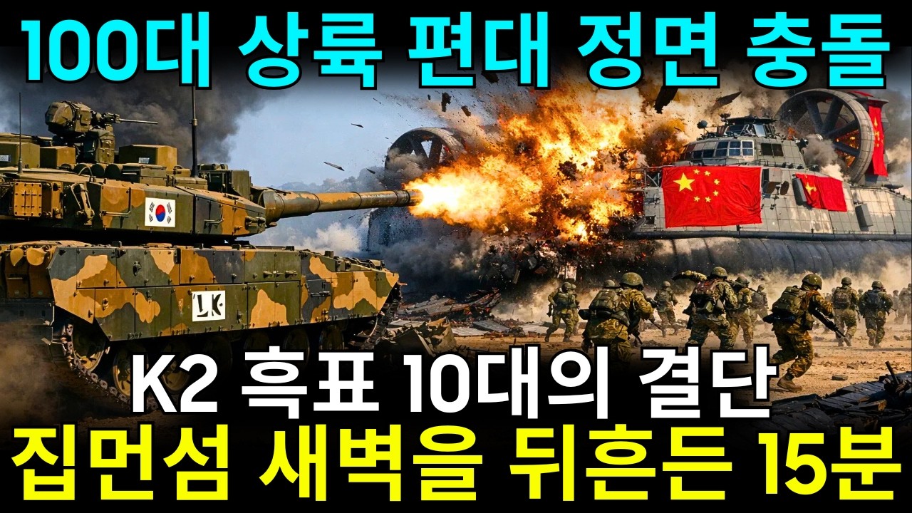 집먼섬 상륙전 2026 K2 흑표 10대가 100대 공기부양정을 막아낸 15분의 전투