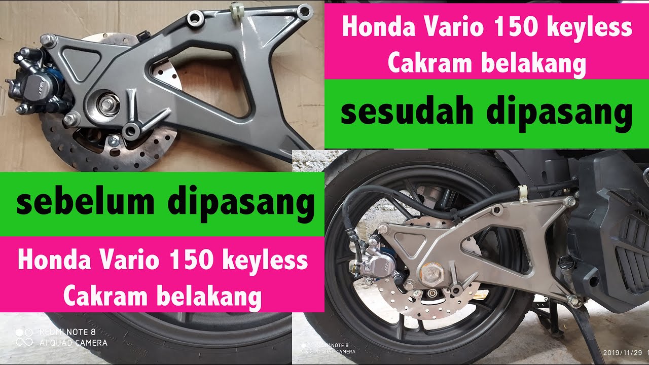 Pasang Sendiri Cakram Belakang Vario 150 Keyless Youtube