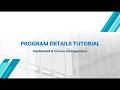 Program Details Tutorial | Dashboard & Courses