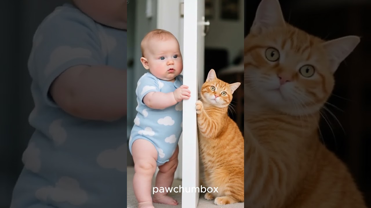 Baby & Kittens HUG IT OUT! Cuteness Overload! 