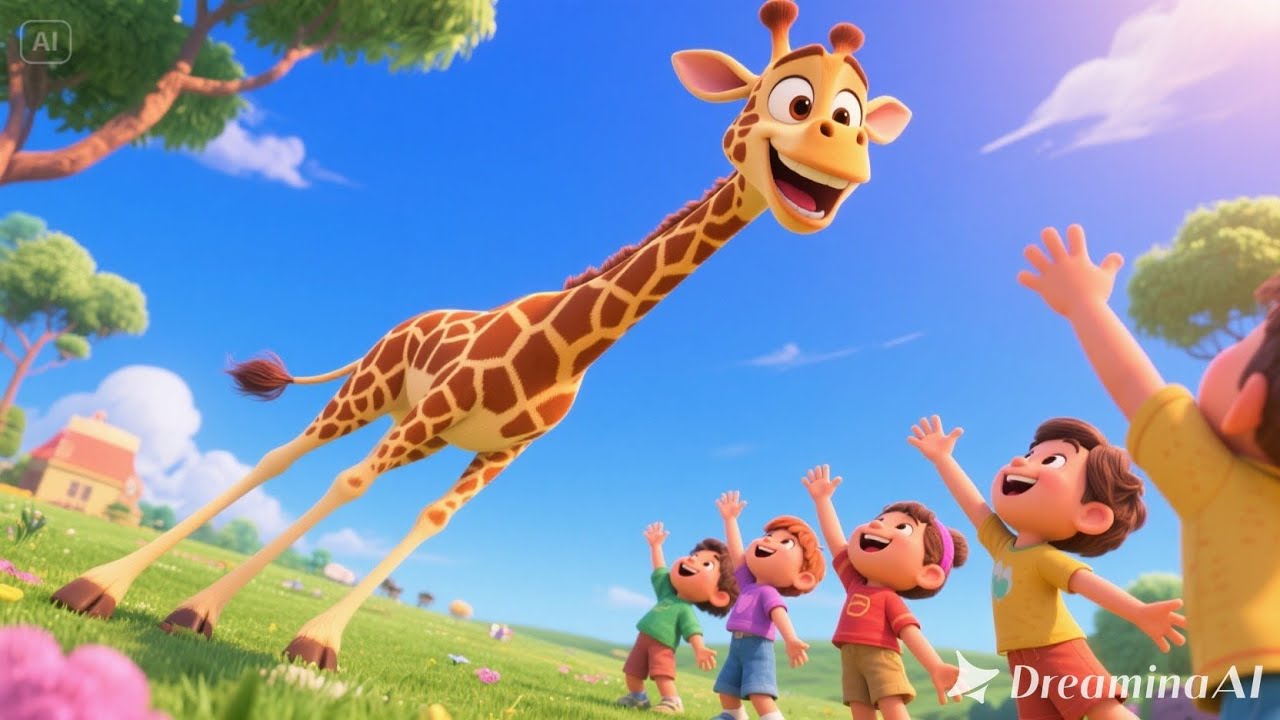 Stretch High Like a Giraffe | Fun Animal Exercise Song for Kids | Toddler Movement Rhyme