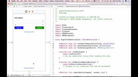 Facebook Login with Firebase and Swift -5- Implement FBSDKLoginButtonDelegate
